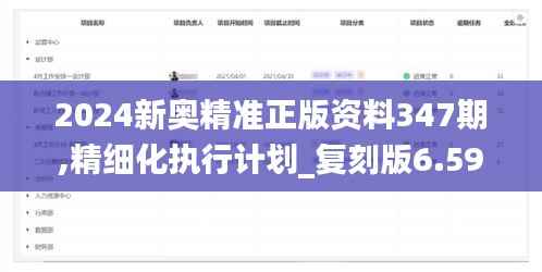 2024新奥精准正版资料347期,精细化执行计划_复刻版6.597