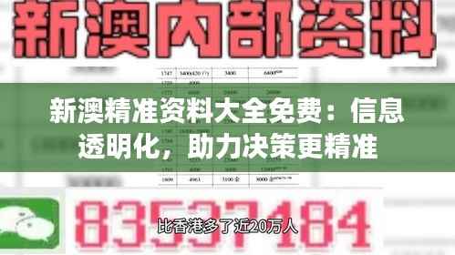 新澳精准资料大全免费:信息透明化,助力决策更精准