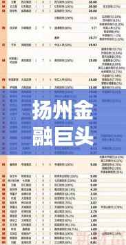 扬州金融巨头榜单揭秘,最佳金融公司排名!